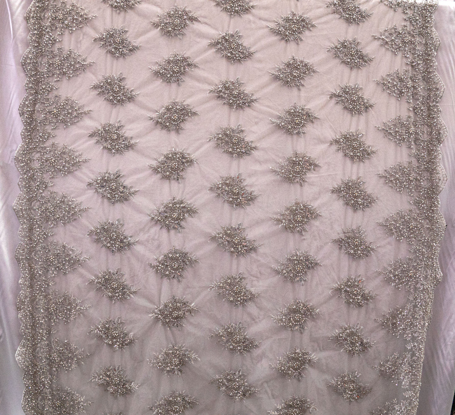 5 Colors, Embroidery Lace With Beads # WL 107
