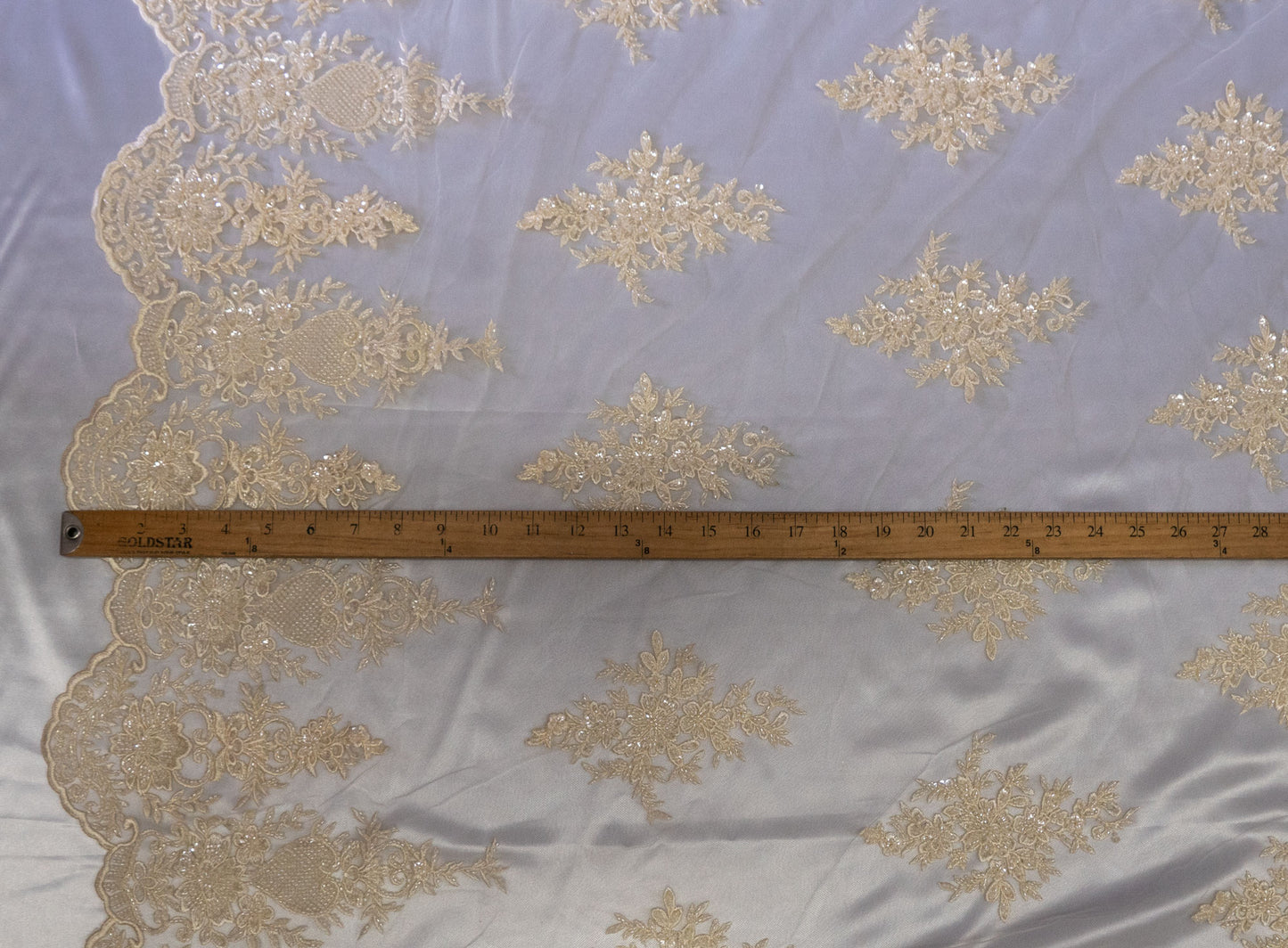 3 Colors, Heavy Hand Beaded Embroidered Flowers UNAN 2201