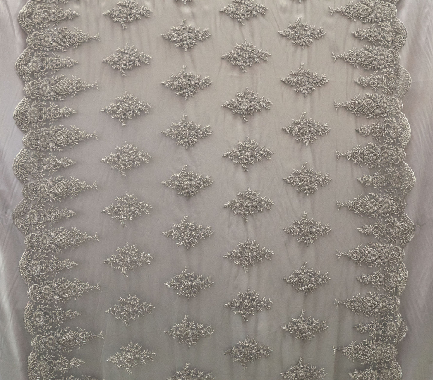 3 Colors, Heavy Hand Beaded Embroidered Flowers UNAN 2201