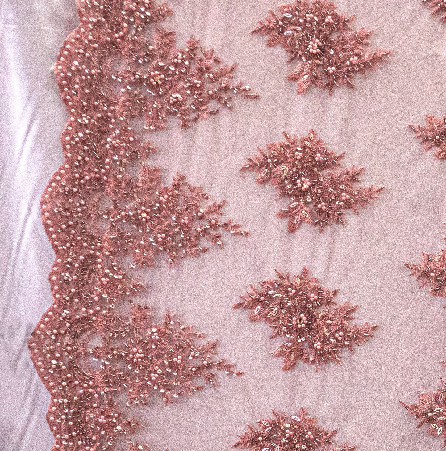 5 Colors, Embroidery Lace With Beads # WL 107