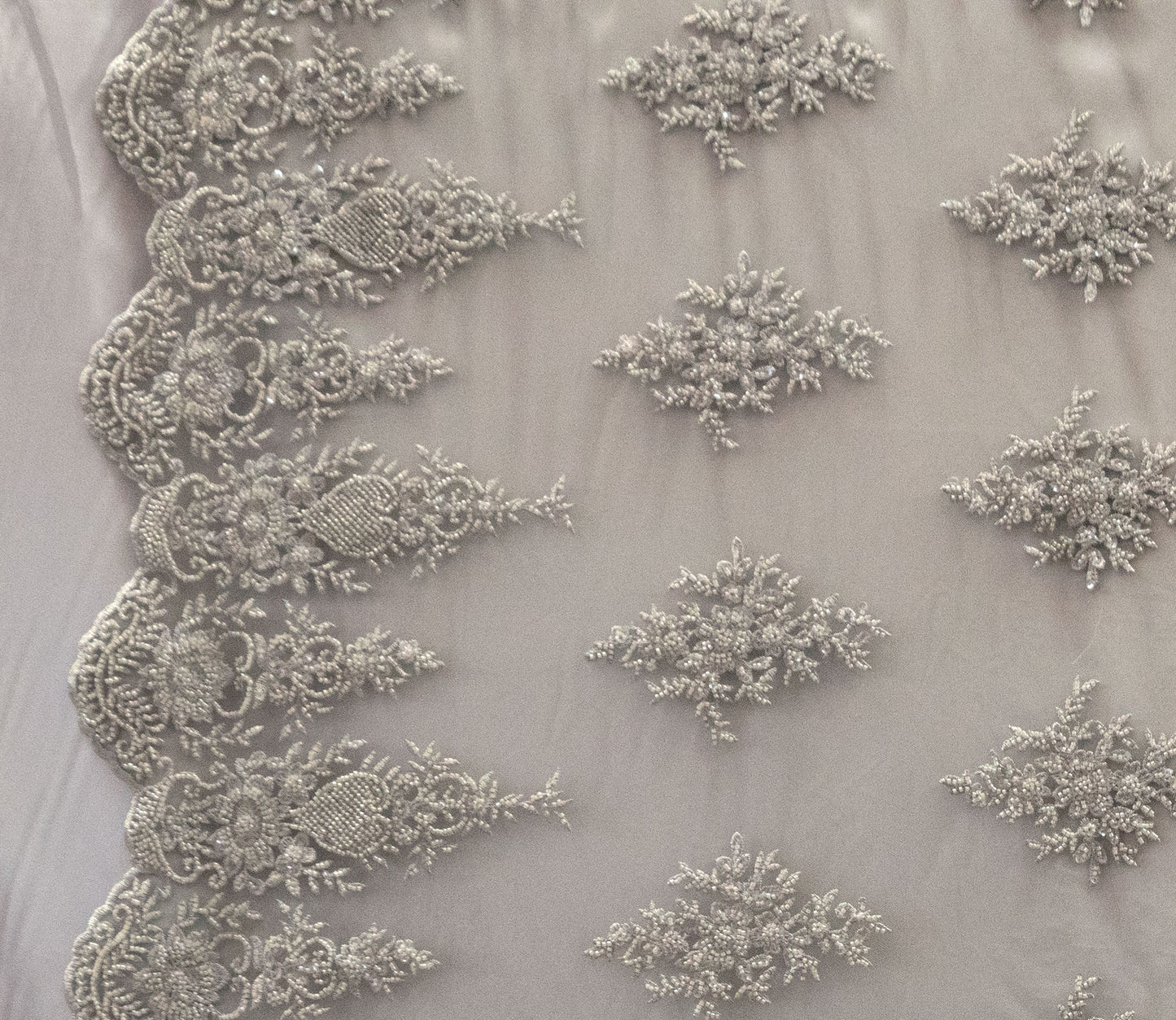 3 Colors, Heavy Hand Beaded Embroidered Flowers UNAN 2201