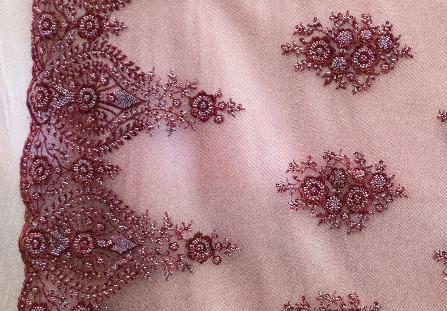 10 Colors, Heavy Hand Beaded Embroidered Flowers UNAN 2202.