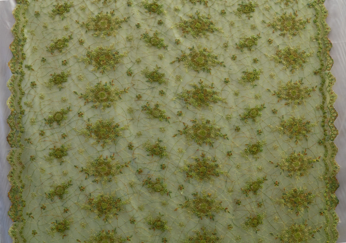 2 Colors, Embroidered Lace with 3D Flowers # SG 3543