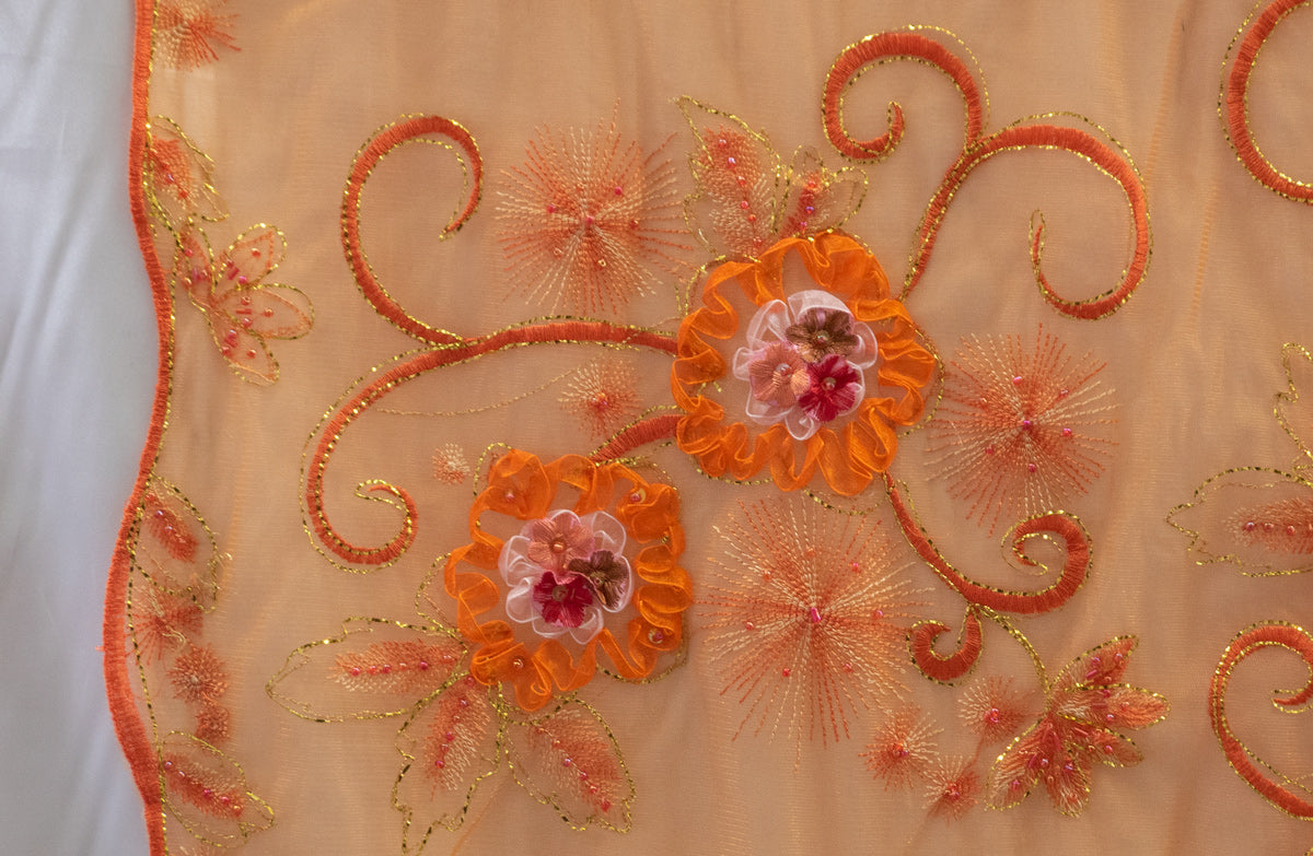 4 Colors, Embroidered Lace with 3D Flowers # SG 1905