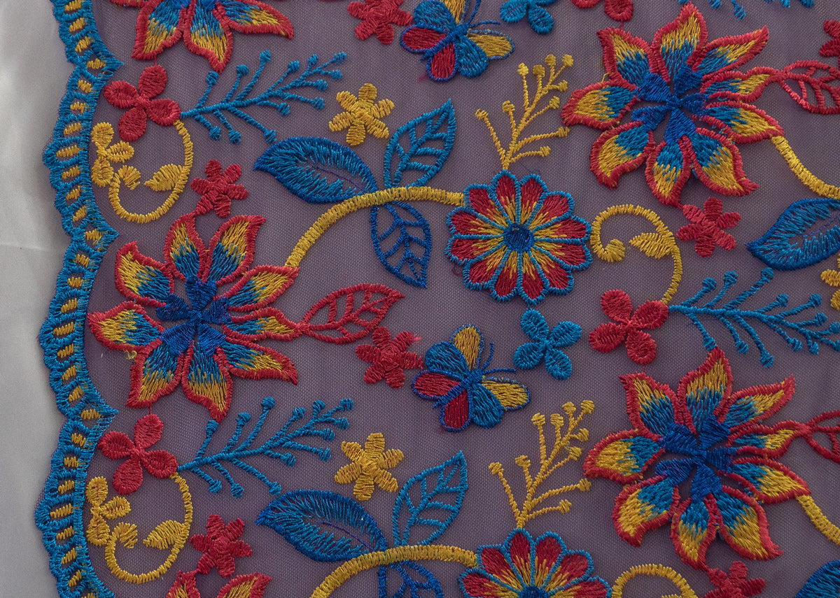 11 colors 3D Mixed Colors Embroidered Flowers # 22EMB010