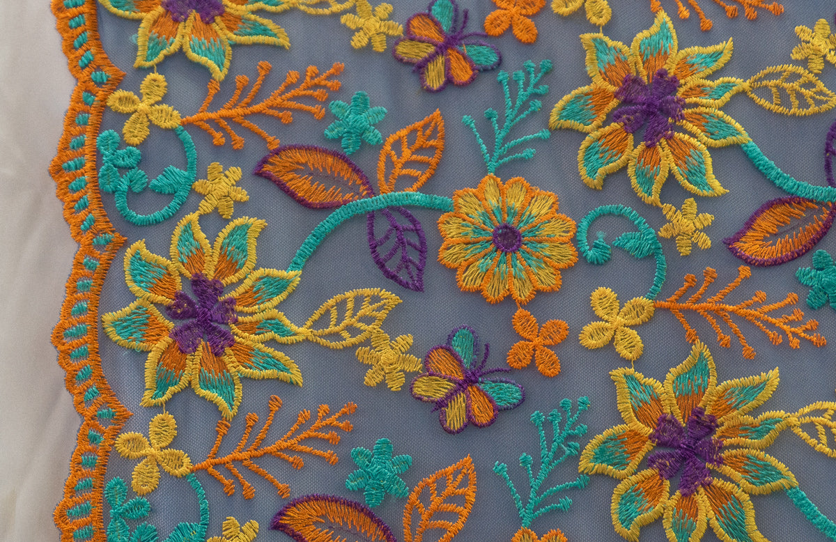 11 colors 3D Mixed Colors Embroidered Flowers # 22EMB010