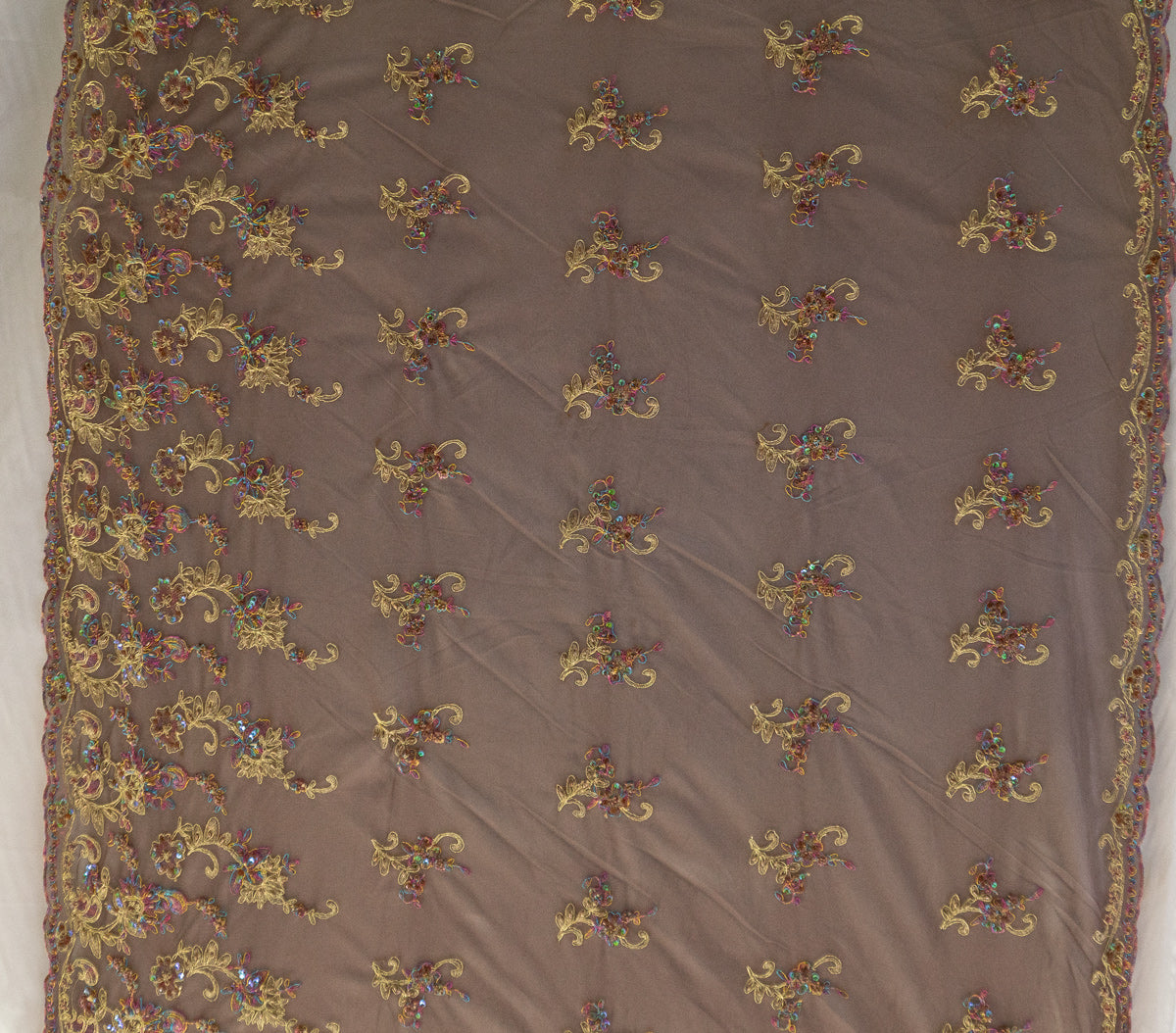 Universe Lace Fabric Bridal Veil Corded Flowers # SG 3218