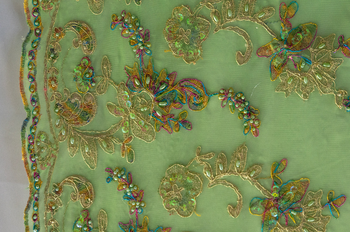 Universe Lace Fabric Bridal Veil Corded Flowers # SG 3218
