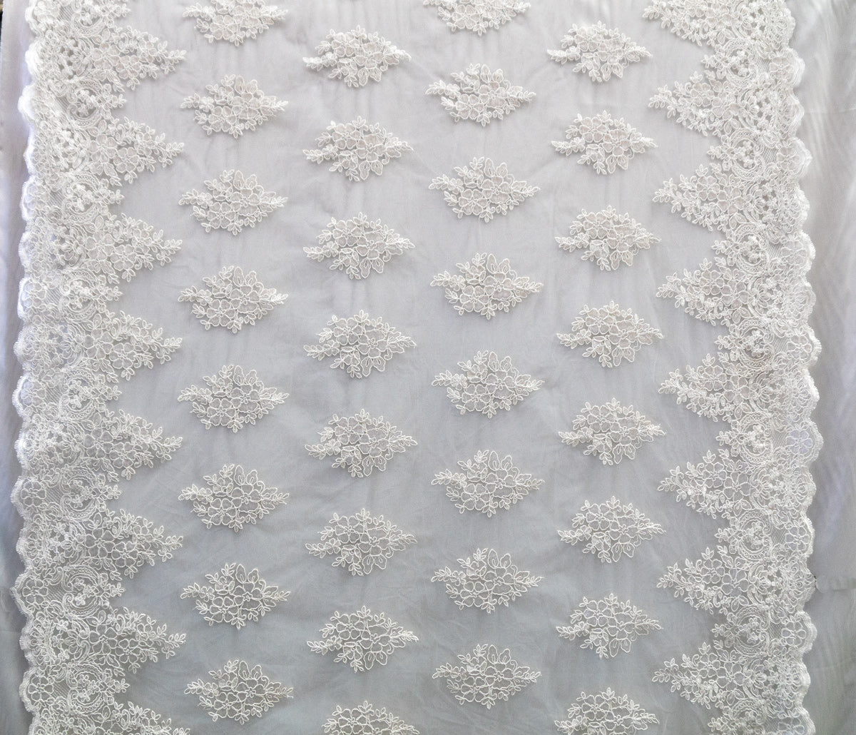 Universe Lace Fabric Bridal Veil Corded Flowers # EMBB852-1