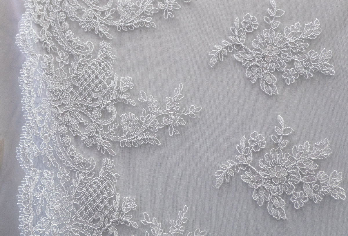Universe Lace Fabric Bridal Veil Corded Flowers # UNI 1029