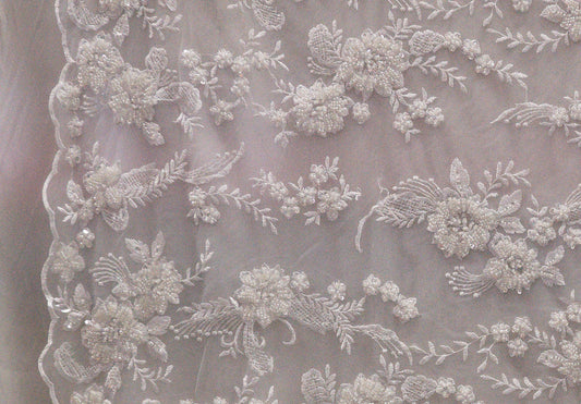 Heavy Hand Beaded  Embroidered Flowers  MH D# 6
