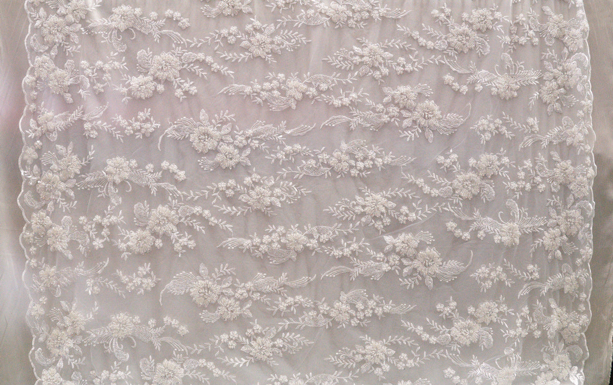 Heavy Hand Beaded Embroidered Flowers MH D# 4