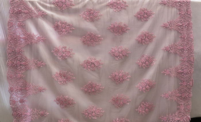 10 Colors, Heavy Hand Beaded Embroidered Flowers UNAN 2202.