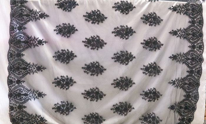 10 Colors, Heavy Hand Beaded Embroidered Flowers UNAN 2202.