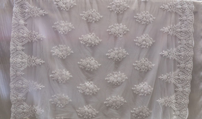 10 Colors, Heavy Hand Beaded Embroidered Flowers UNAN 2202.