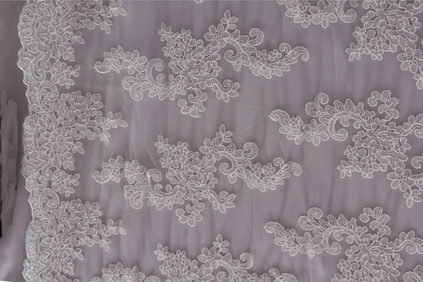 5+ Colors, Universe Lace Fabric Bridal Veil Corded Flowers # P 2018