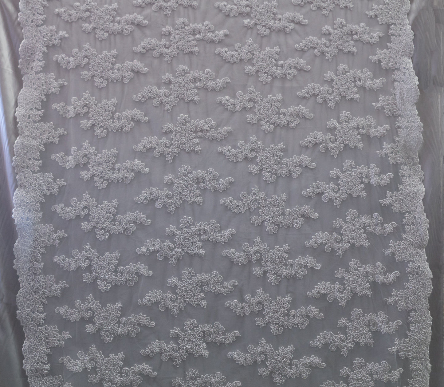 5+ Colors, Universe Lace Fabric Bridal Veil Corded Flowers # P 2018