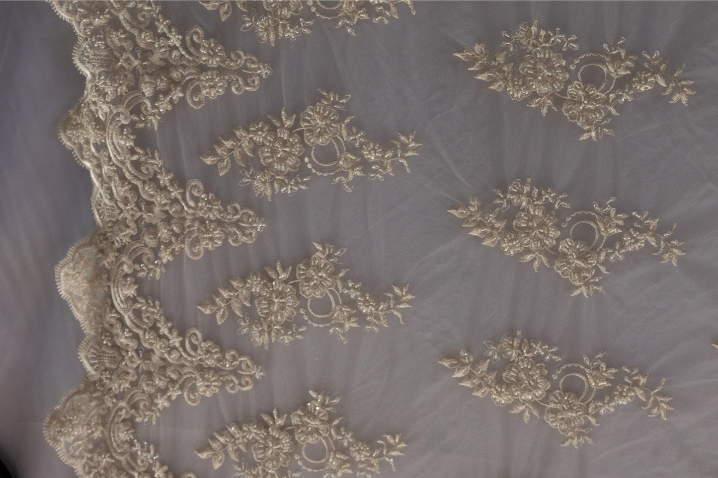 17 Colors, Embroidered Lace With Beads And Sequins # HT 1027