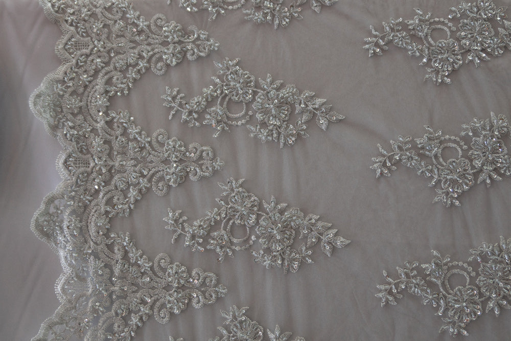 17 Colors, Embroidered Lace With Beads And Sequins # HT 1027