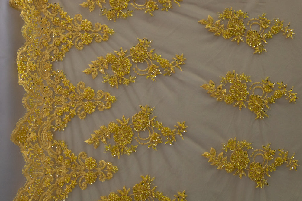 17 Colors, Embroidered Lace With Beads And Sequins # HT 1027