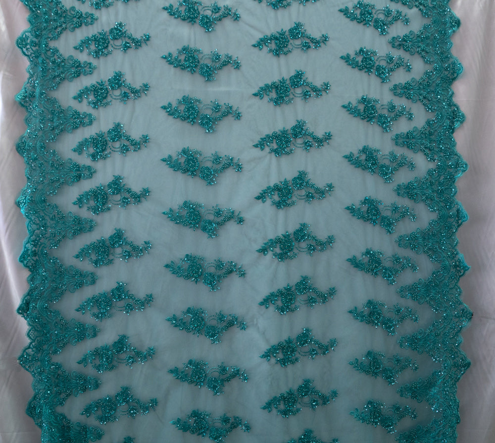 17 Colors, Embroidered Lace With Beads And Sequins # HT 1027