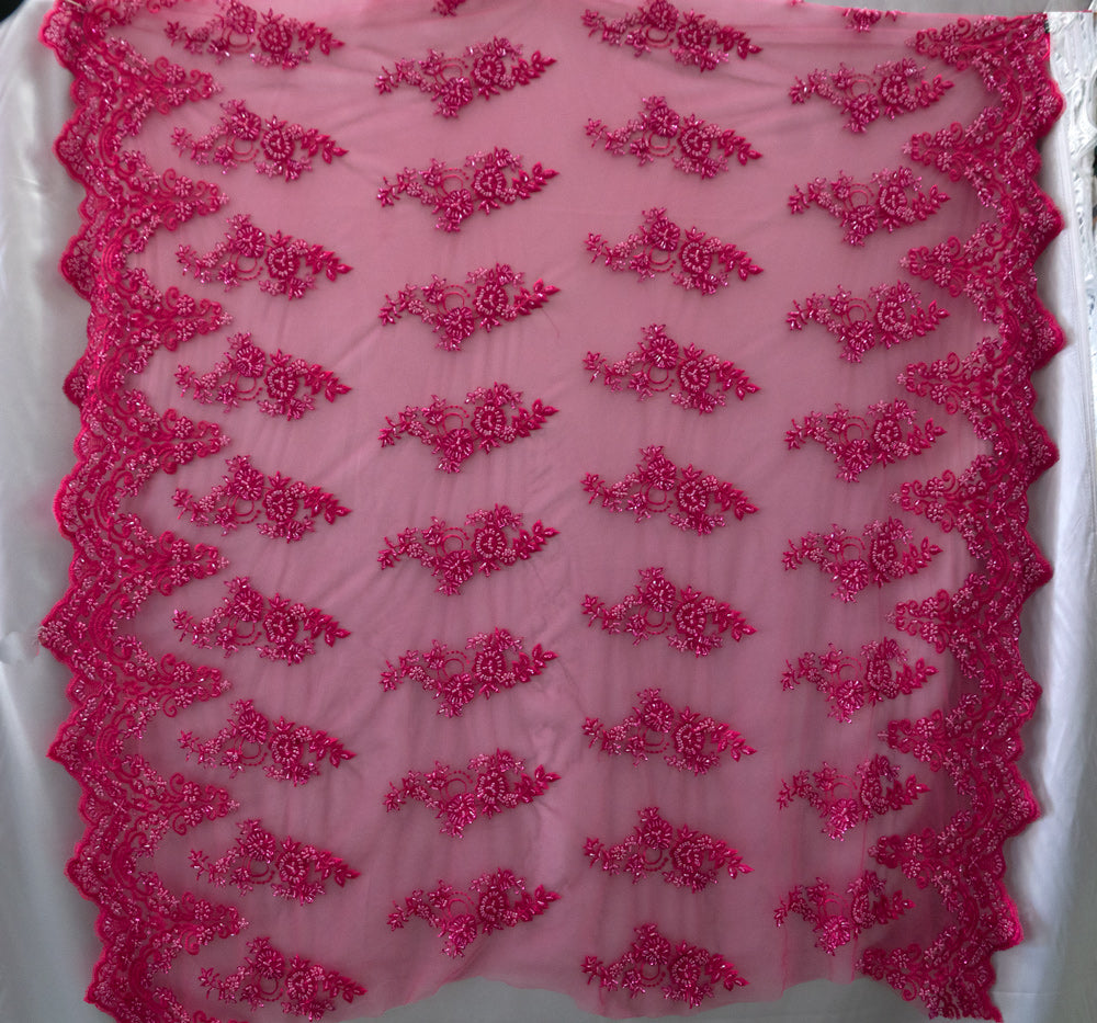 17 Colors, Embroidered Lace With Beads And Sequins # HT 1027