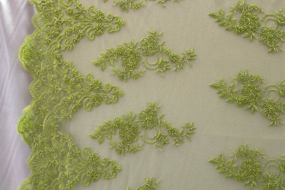 17 Colors, Embroidered Lace With Beads And Sequins # HT 1027