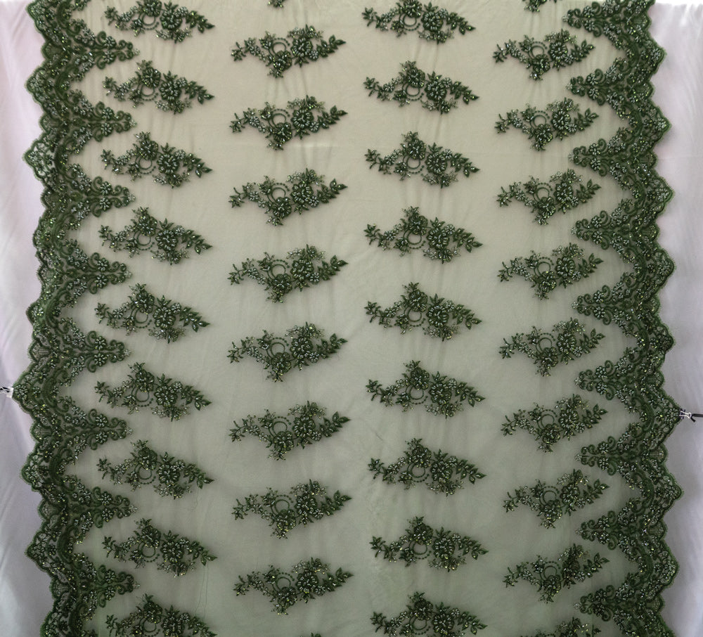 17 Colors, Embroidered Lace With Beads And Sequins # HT 1027