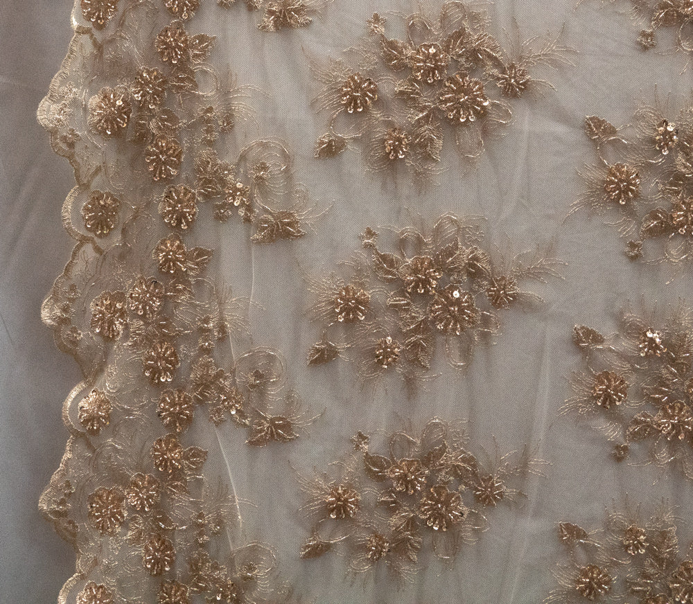 13 Colors, Black Hand Beaded and Embroidered Floral lace # 16EMB101BE