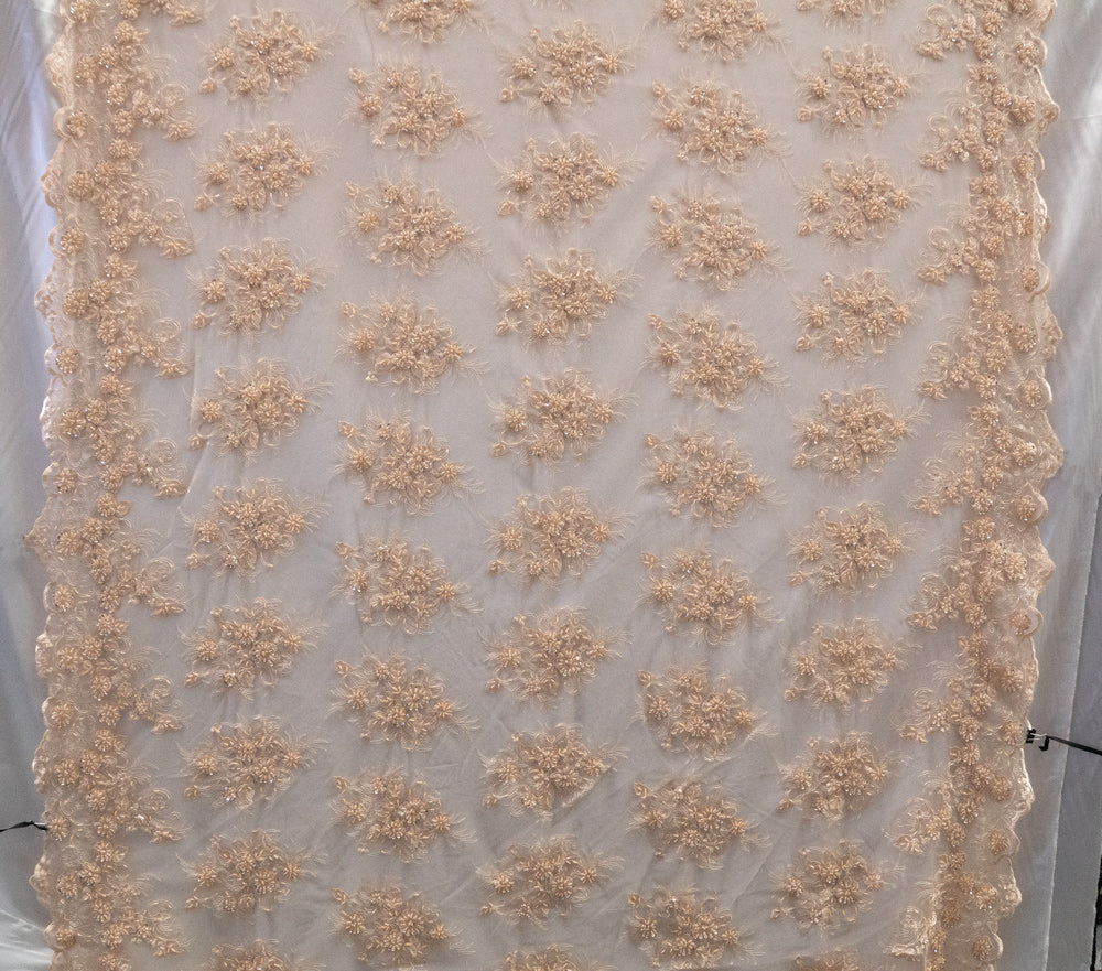 13 Colors, Black Hand Beaded and Embroidered Floral lace # 16EMB101BE