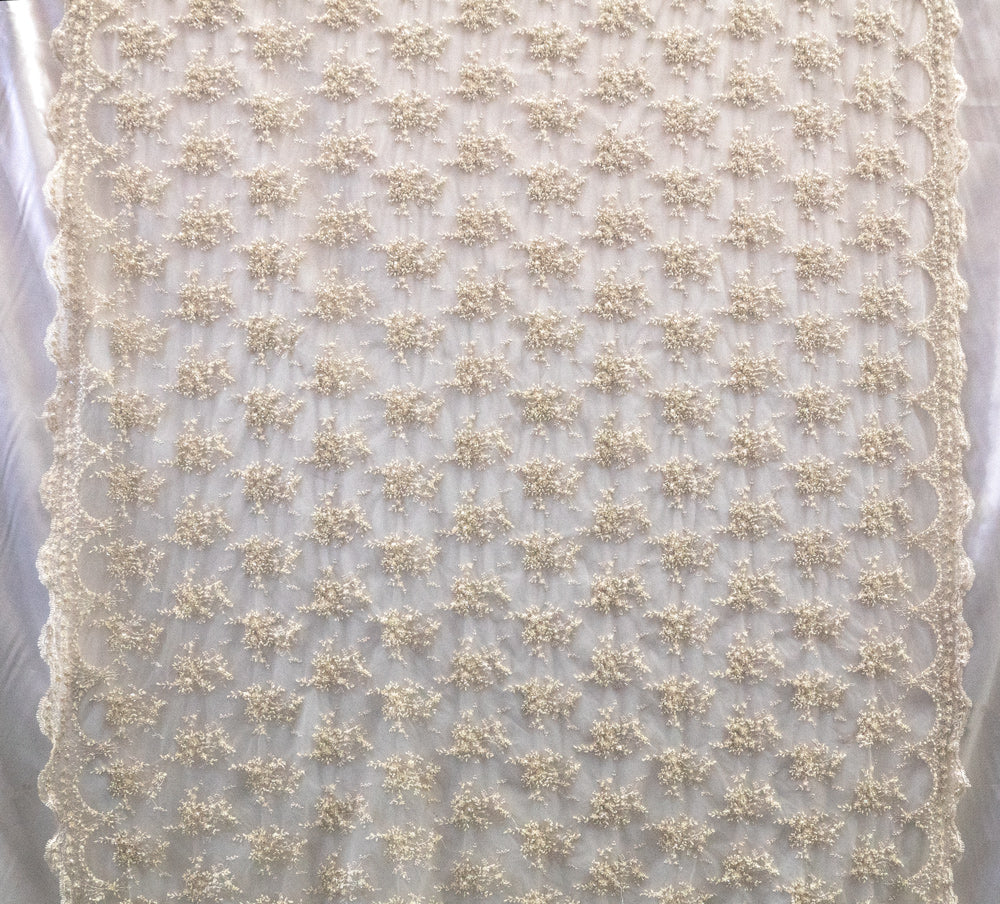 3 Colors, Black Beaded Fabric Mesh Lace # HC8603