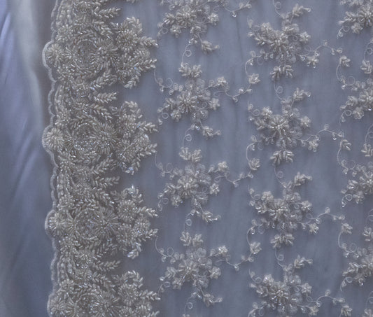 Heavy Beads For Bridal Veil Flower Mesh Dress  # UNIBAS-12