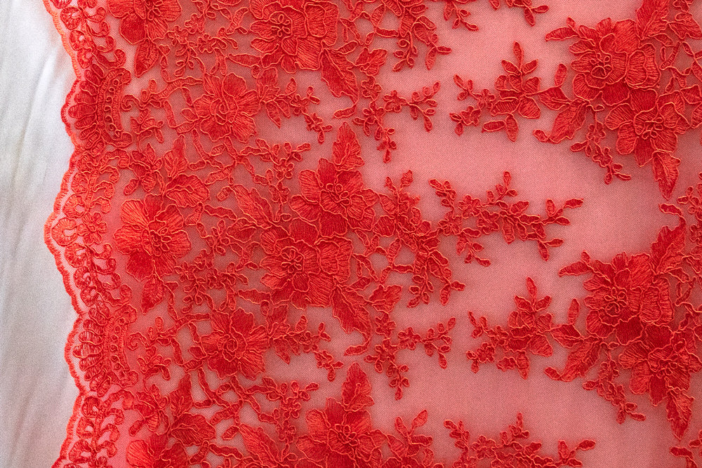 10 Colors, Universe Lace Fabric Bridal Veil Corded Flowers # UNIGR R-255
