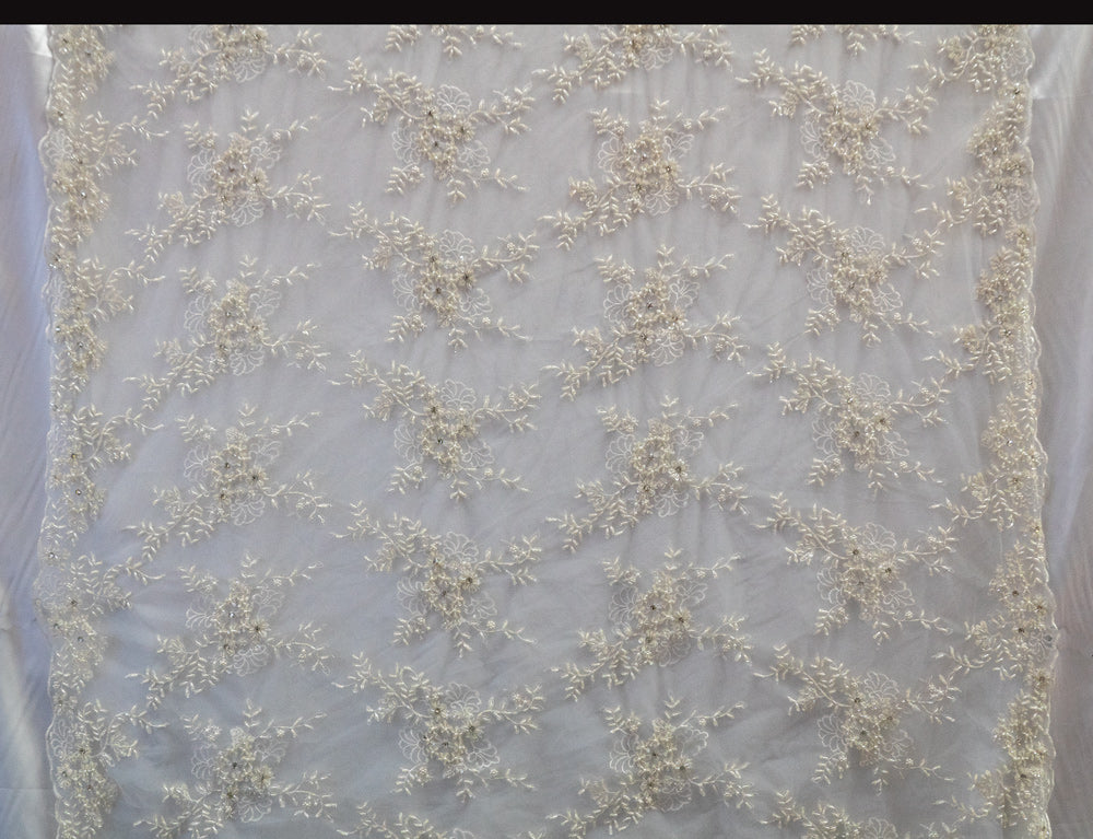 Embroidered Lace With Beads # UNI 5252