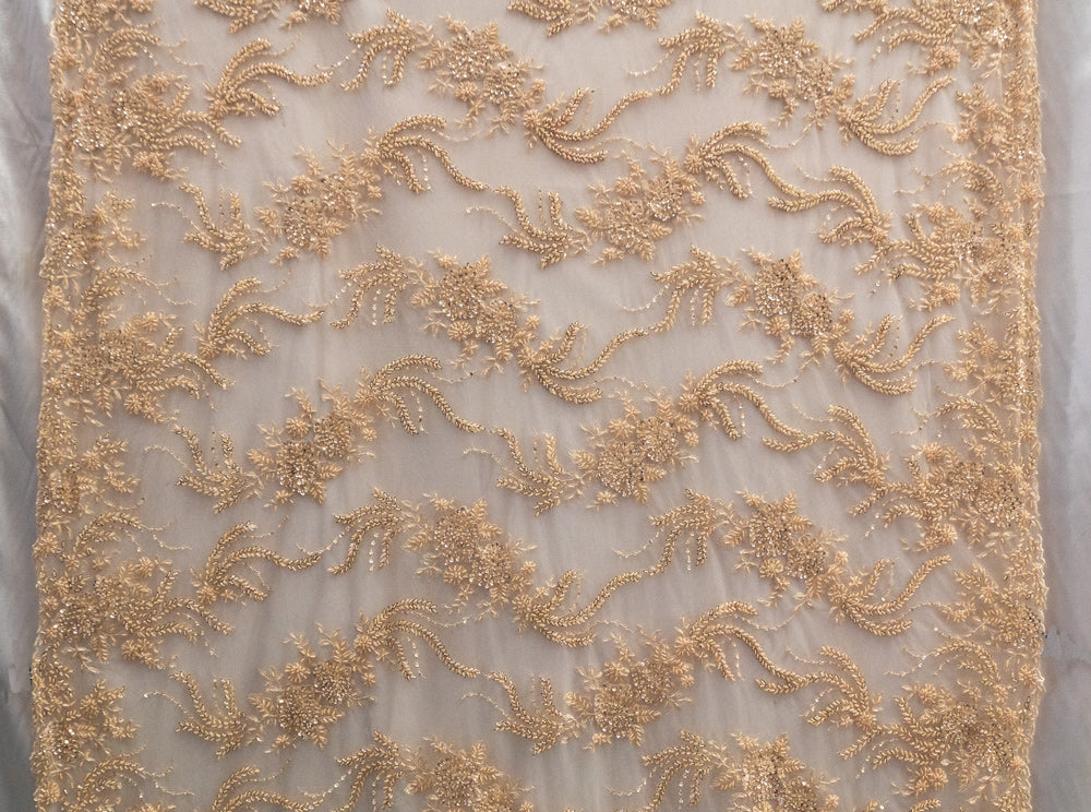 Embroidered Lace With Beads # H 141R
