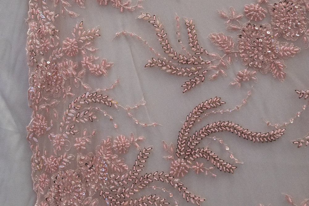 Embroidered Lace With Beads # H 141R