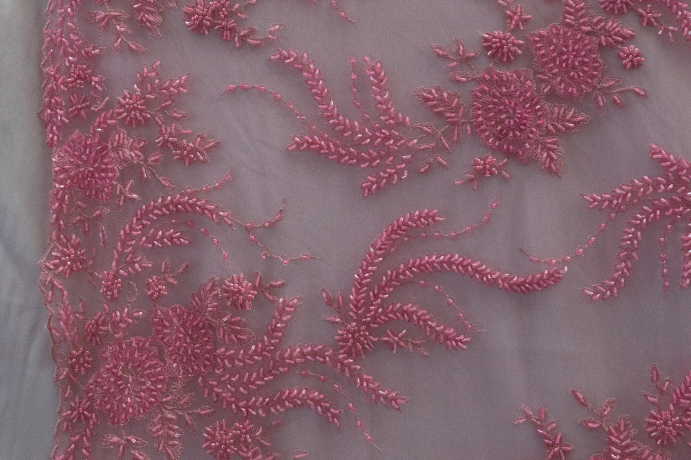 Embroidered Lace With Beads # H 141R