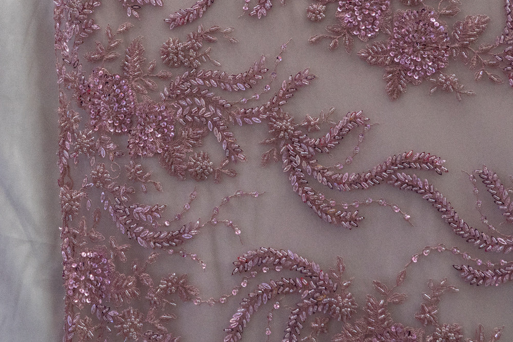 Embroidered Lace With Beads # H 141R