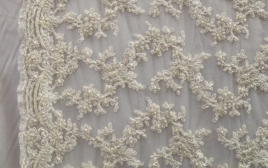 Embroidery Sequins With  Beaded Fabric Mesh Lace # WL 103