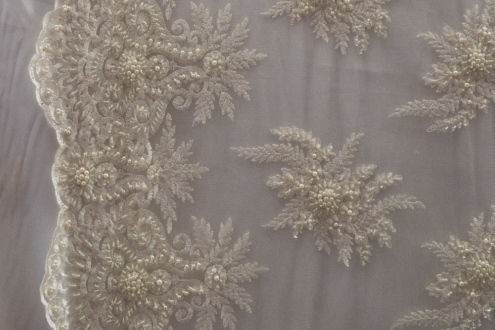4 Colors, Embroidered Lace With Beads And Sequins  # 1WL108