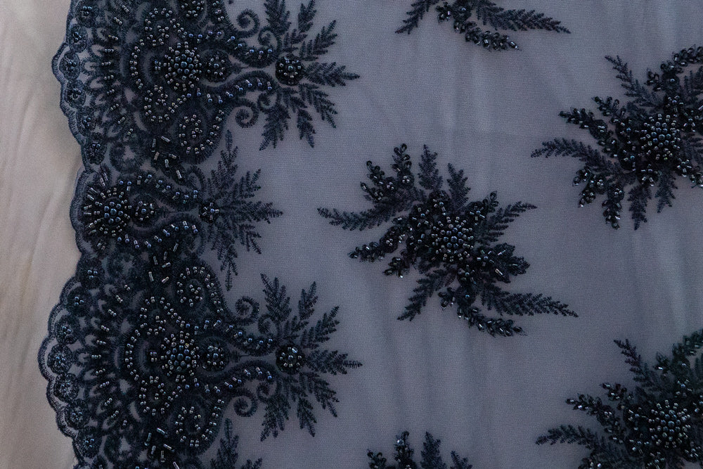4 Colors, Embroidered Lace With Beads And Sequins  # 1WL108