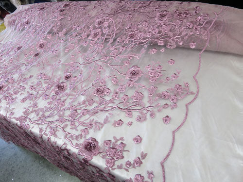 4 Colors, Black Embroidered Lace with 3D Lurex Flowers # SP17-113-D- 2
