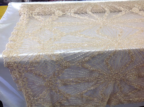 5 Colors, Embroidery Lace With Beads Red # UNIANG26