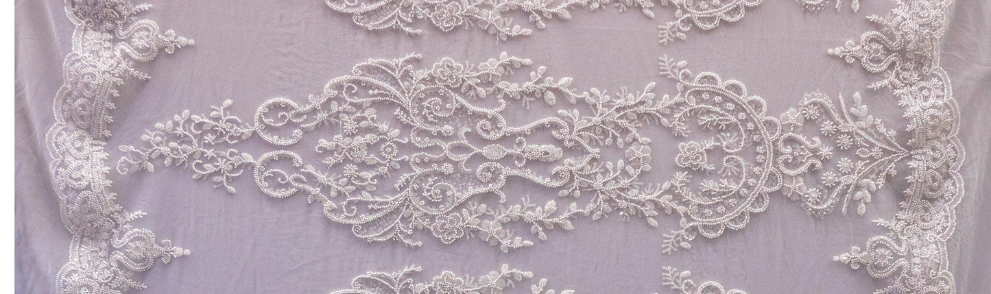 Heavy Hand Beaded Embroidered Flowers # JP 0360