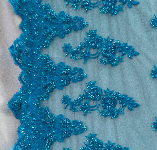 17 Colors, Embroidered Lace With Beads And Sequins  # HT 1027