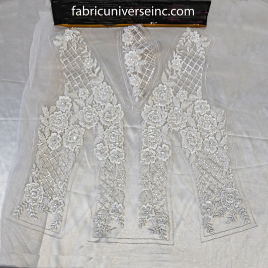 White Bridal Beaded Lace  # VFC-193BP  and # VFC- 195BP