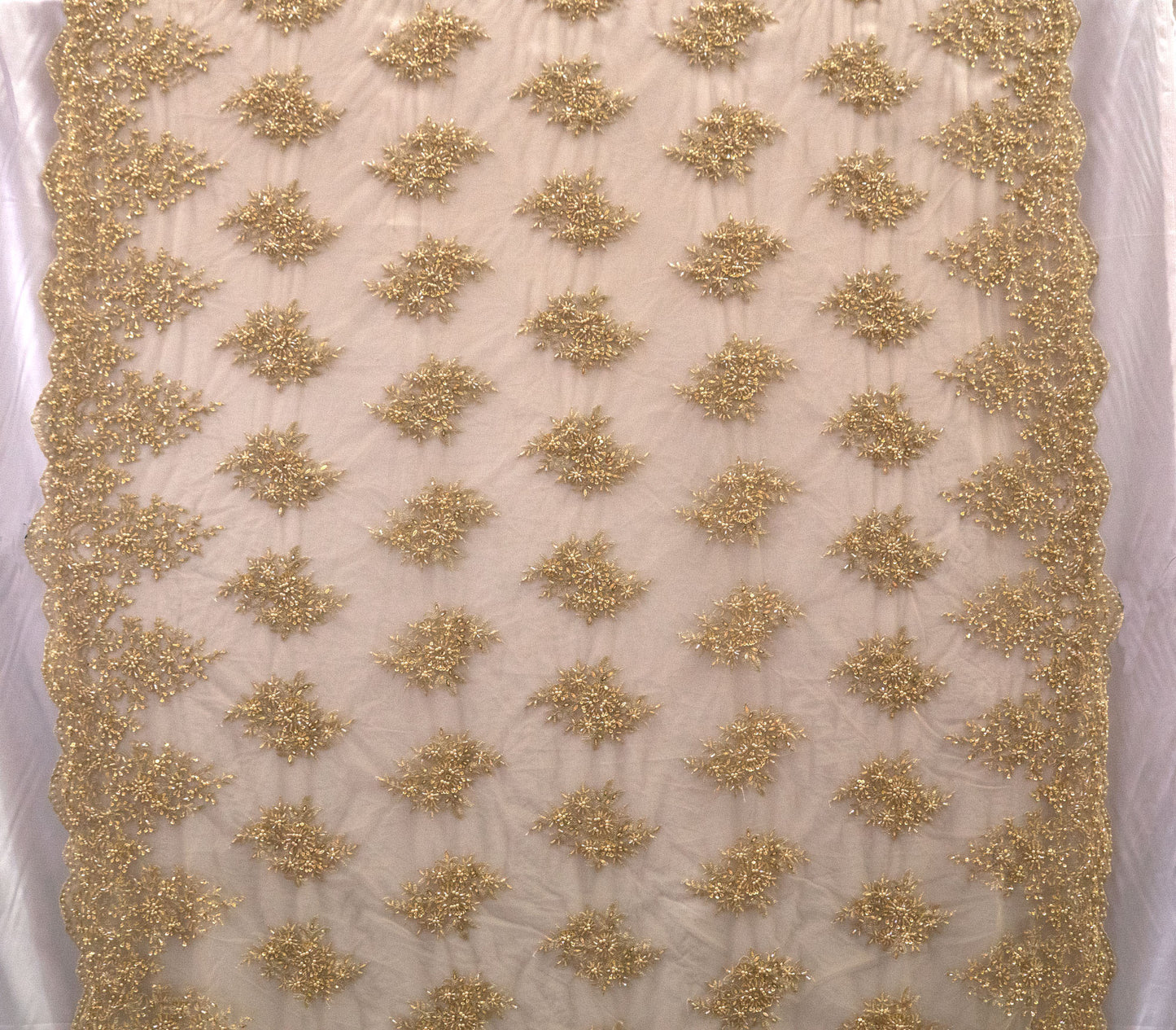 5  Colors, Embroidery Lace With Beads # WL 107