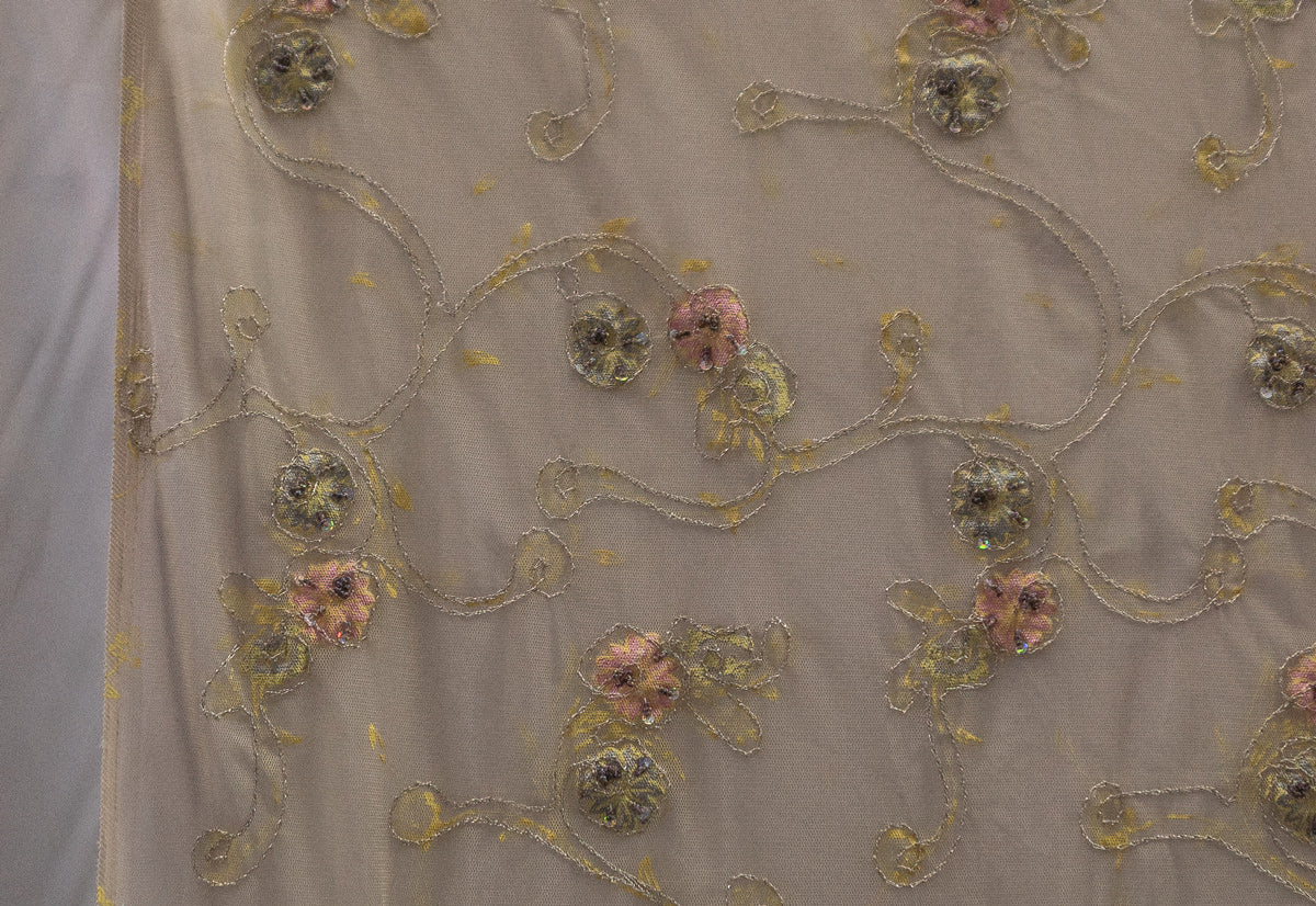 Universe Lace  Fabric Bridal Veil Corded Flowers # SH 1102