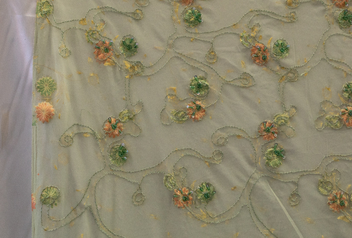 Universe Lace  Fabric Bridal Veil Corded Flowers # SH 1102