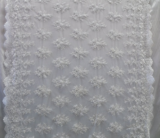 Universe Lace  Fabric Bridal Veil Corded Flowers # EMBB 688